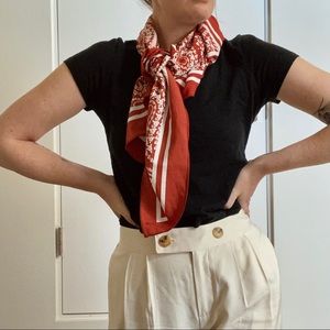 Rust red paisley scarf